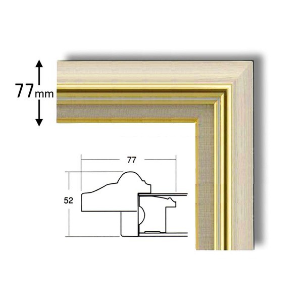 日本製 油絵額縁/フレーム (F30号/アイボリー) 壁掛けひも/アクリル
