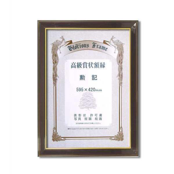( 高級 賞状額 ) 樹脂賞状額 光輝 勲記 595×420mm 壁掛けひも 額 額縁 フレーム |b04の通販は