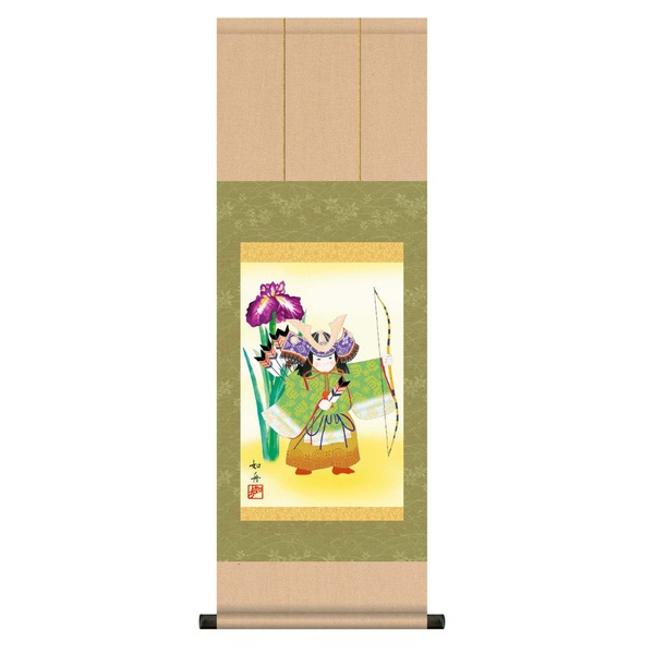 ds-2033914 こどもの日(端午の節句)掛け軸　■美原 如舟　端午の節句(子どもの日)掛軸「縁起武者」 (ds2033914) 節句掛軸〕〔祝い掛軸〕こどもの日（端午の節句）掛け軸 唐沢 碧
