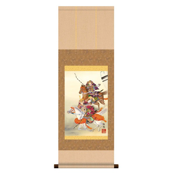〔 節句掛軸 祝い掛軸 〕こどもの日 端午の節句 掛け軸 工藤 翔悠 子どもの日 掛軸 「大成武者」【メーカー直送】代引き・銀行振込前払い不可・同梱不可の通販は