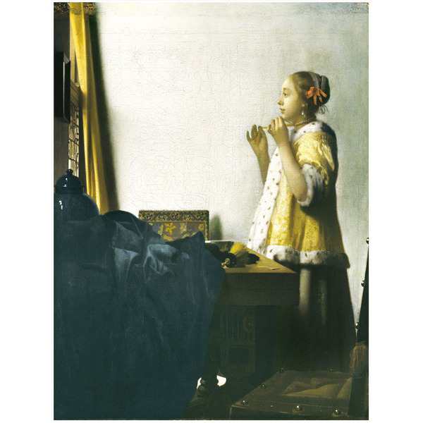 フェルメールの代表作)謎多き画家 鮮やかな青色 ヨハネス・フェルメール（Johannes Vermeer）F6号 真珠のネックレスを持つ少女  |b04の通販はau PAY マーケット - パンダファミリー | au PAY マーケット－通販サイト