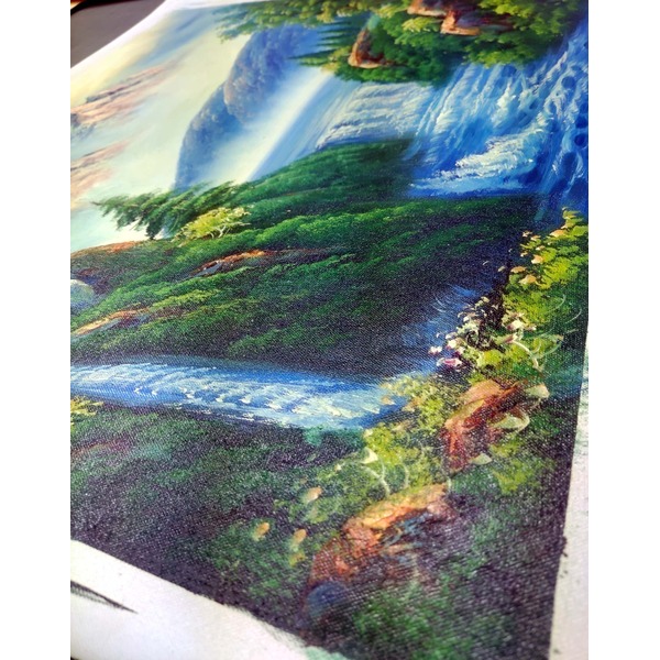 迫力ある大きい油絵 ) 油絵額 F10号サイズ グリーン 「大自然の恵