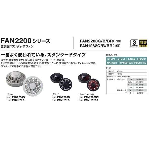 KU90510 空調服 R ポリエステル製長袖ブルゾン FAN2200BR・RD9261