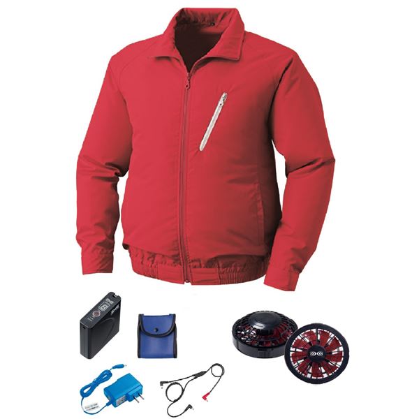 KU90510 空調服 R ポリエステル製 FAN2200BR・RD9261・LISUPER1セット レッド 5L |b04の通販は 20,497円