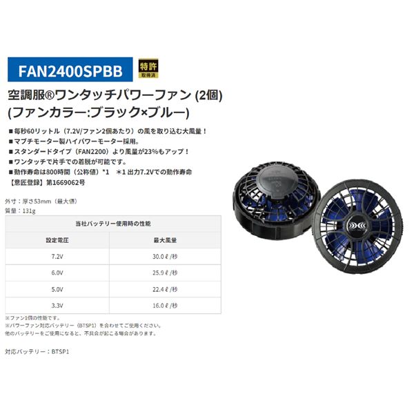 KU92030 空調服 R 綿・ポリ混紡 横ファン FAN2400SPBB・RD9261・LISUPER1セット シルバー M |b04の通販は