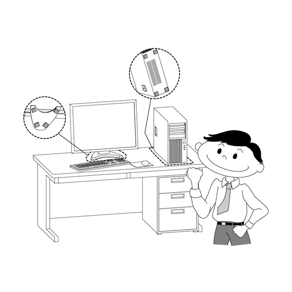 (6枚セット)耐震マット ゲル ステンレスサンド 家具転倒防止 シロクマ 日本製 40×40mm 厚さ6mm |b04