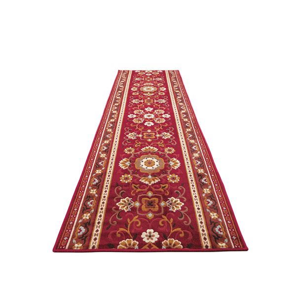 アラベスク柄 廊下敷き/フロアマット (エンジ 80×700cm) 抗菌・防臭・吸水・速乾加工 滑りにくい加工 洗える 日本製 |b04の通販はその他カーペット・ラグ