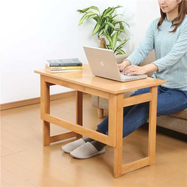 天然木折りたたみテーブル 高さ55cm ナチュラル 完成品 |b04の通販は