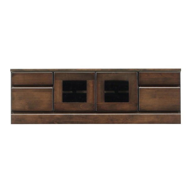 ダークブラウン 木製 テレビボード 2段収納 ローボード テレビ台 2段