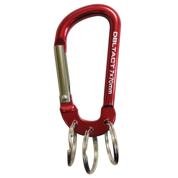 (業務用50個セット) DTアルミカラビナ キーリング付き7mm (レッドXガンメタS) DT-AKT-372 |b04の通販は