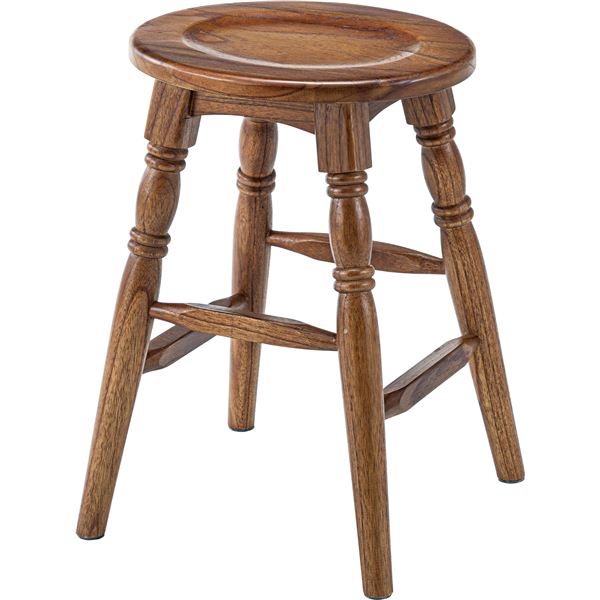 スツール オットマン 幅33cm×奥行32cm×高さ45cm ブラウン 2脚セット オーバル形 木製 リビング ダイニング |b04の通販は