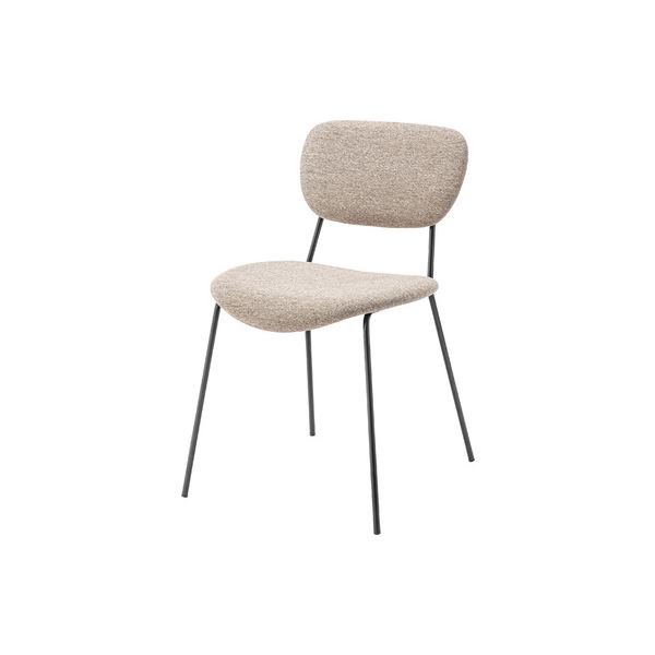 (まとめ) チェア ベージュ 完成品 (×2セット) スチール シンプル |b04