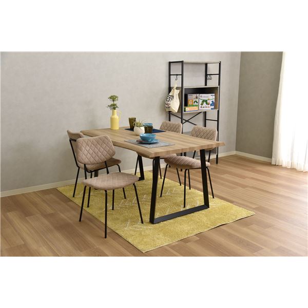 ダイニングテーブル 約幅150 cm 4人掛け用 ナチュラル スチール製 脚付き 組立品 リビング 在宅ワーク インテリア家具〔代引不可〕 ダイニングテーブル 約幅150 cm 4人掛け用 ナチュラル スチール製 脚