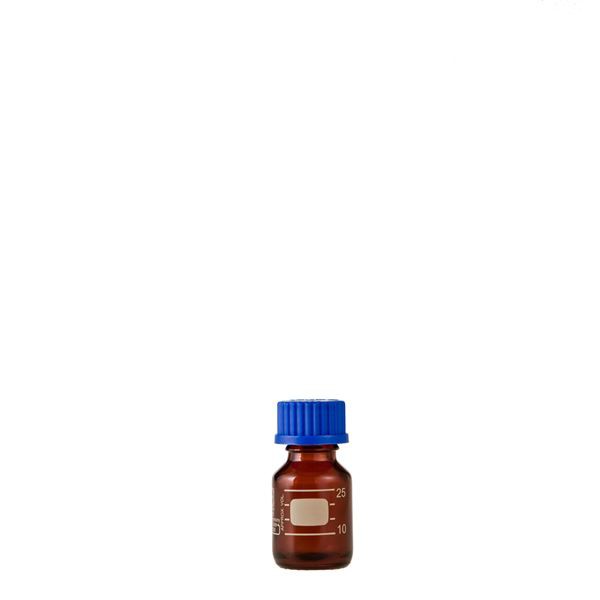 (柴田科学)ねじ口びん（メジュームびん） 茶褐色 青キャップ付 25mL(10個) 017210-25A |b04の通販は