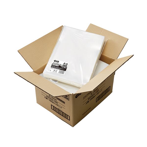 (まとめ）TANOSEE クリアホルダーエコノミータイプ A4 厚さ0.15mm 1セット(600枚:100枚×6パック)(×3セット) |b04の通販は