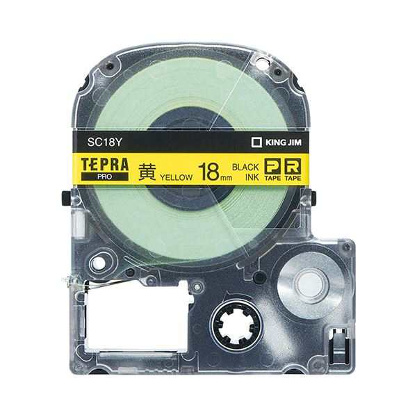 (まとめ）キングジム テプラ PRO テープカートリッジ パステル 18mm 黄/黒文字 SC18Y-5P 1パック(5個)(×3セット) |b04の通販は