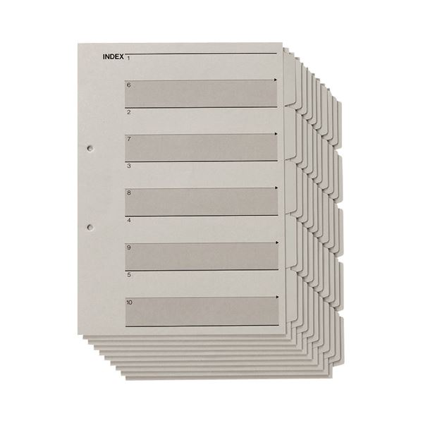 (まとめ) TANOSEE 見出しカード（エコノミータイプ） A4タテ 2穴 5山+扉紙 グレー 1セット（100組：10組×10パック） (×5セット) |b04の通販は 19,603円