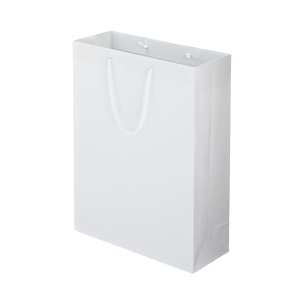 (まとめ) TANOSEE マットコート手提げ袋 LL ヨコ380×タテ500×マチ幅150mm ホワイト 1パック（10枚） (×5セット) |b04の通販は