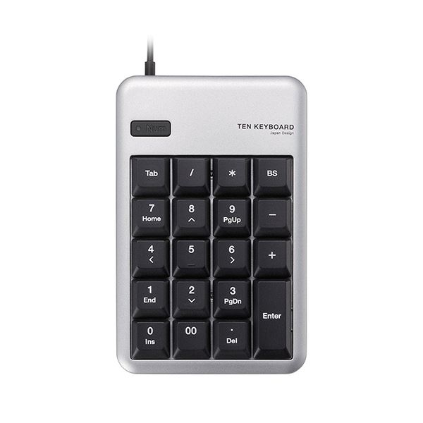 (まとめ) エレコム テンキーパッド Mサイズメンブレン シルバー TK-TCM011SV 1個 (×10セット) |b04の通販は