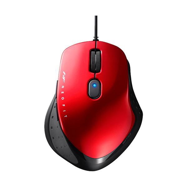 (まとめ) バッファロー 有線 BlueLED5ボタン ネオフィットマウス Mサイズ レッド BSMBU510MRD 1個 (×10セット) |b04の通販は