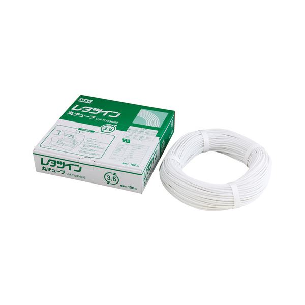 マックス レタツイン 丸チューブ (LM-320/370TX専用) 内径3.2mm×100m巻 白 LM-TU332N2 1個 (×10セット) |b04