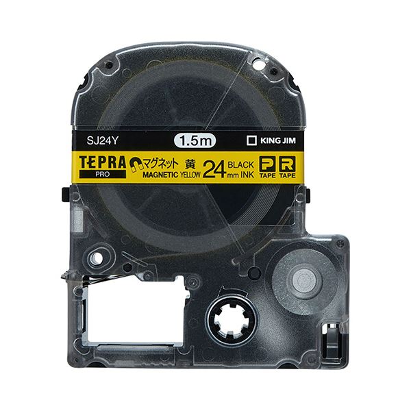 (まとめ) キングジム テプラ PRO テープカートリッジ マグネットテープ 24mm 黄／黒文字 SJ24Y 1個 (×10セット) |b04の通販は 14,726円