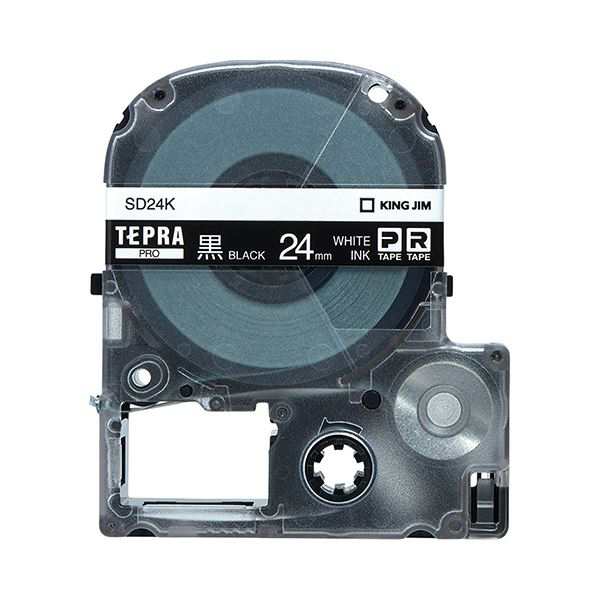 (まとめ) キングジム テプラ PRO テープカートリッジ ビビッド 24mm 黒／白文字 SD24K 1個 (×10セット) |b04の通販は