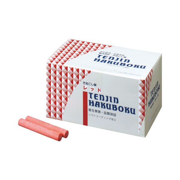 (まとめ) 日本白墨 天神印チョーク(石膏カルシウム製) 赤 CH-2 1箱(100本) (×10セット) |b04の通販は