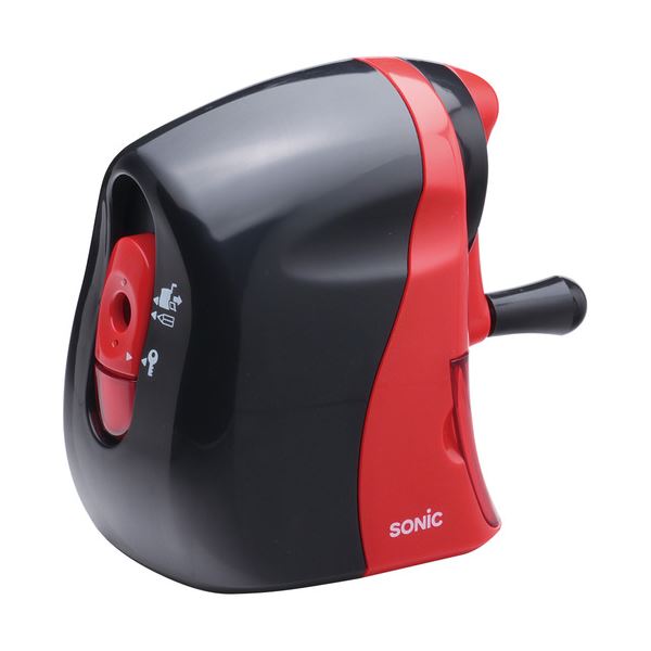 (まとめ) ソニック かるハーフ 手動鉛筆削り 黒赤 SK-802-R 1台 (×10セット) |b04の通販は