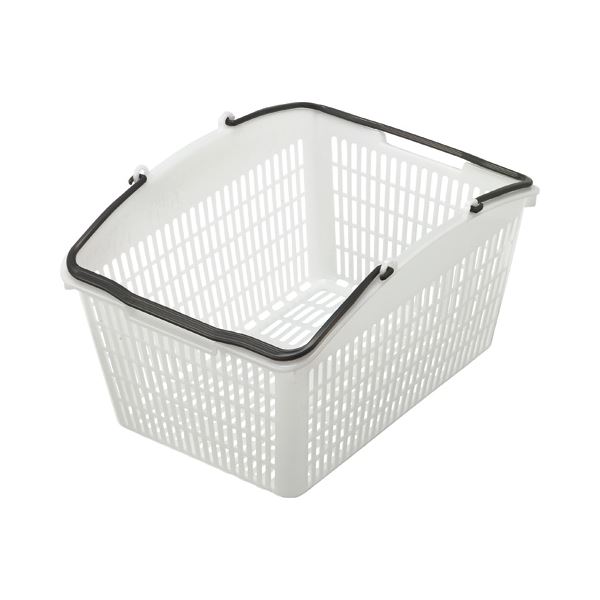 (まとめ) スーパーメイト ショッピングバスケット 16L シロ/グレー PB-16NG 1個 (×10セット) |b04の通販は