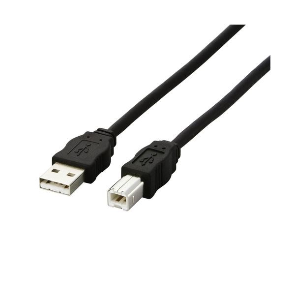 (まとめ) エレコム EU RoHS指令準拠環境対応USB2.0ケーブル (A)オス-(B)オス ブラック 5.0m USB2-ECO50 1本 (×10セット) |b04