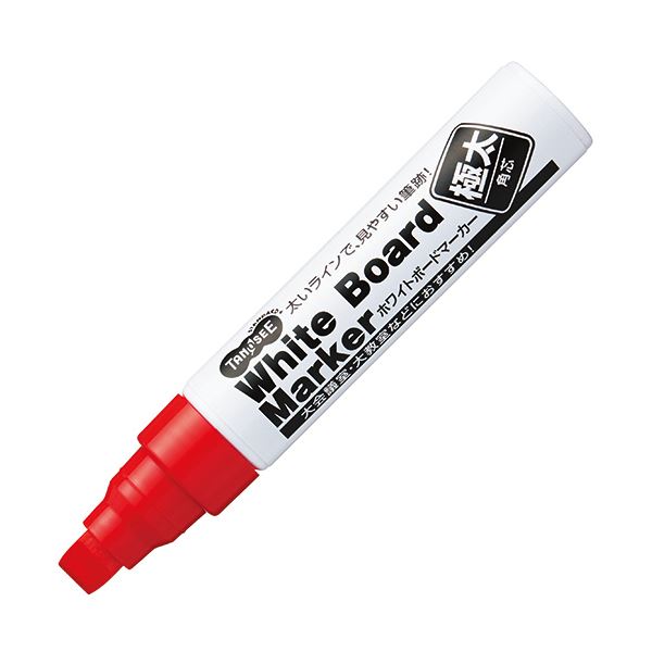 (まとめ) TANOSEE ホワイトボードマーカー 極太角芯 赤 1本 (×30セット) |b04の通販は