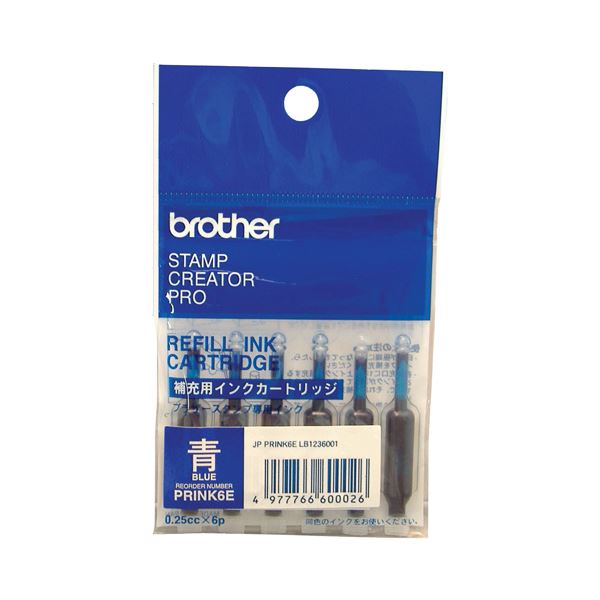 (まとめ) ブラザー BROTHER 使いきりタイプ補充インク 青 PRINK6E 1パック（6本） (×30セット) |b04の通販は
