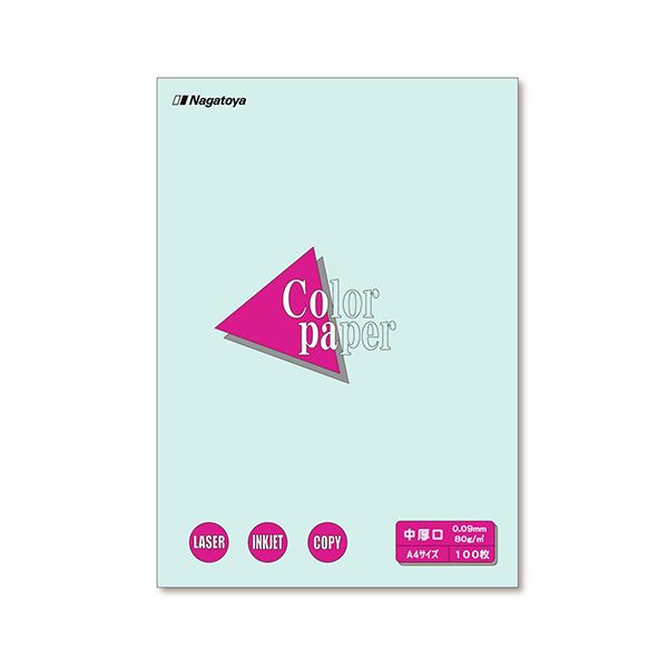 (まとめ) 長門屋商店 Color Paper A4 中厚口 水 ナ-3210 1冊(100枚) (×30セット) |b04の通販は