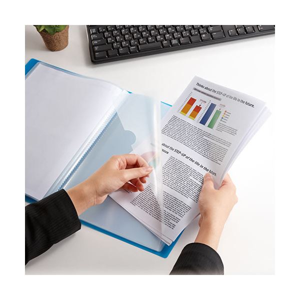 (まとめ) キングジム クリアーファイルホルダーイン A4タテ 12ポケット 青 6171-3Tアオ 1冊 (×30セット) |b04の通販は