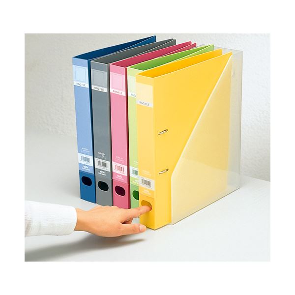 まとめ) ライオン事務器 フラットファイル(環境) 樹脂押え具 A4ヨコ