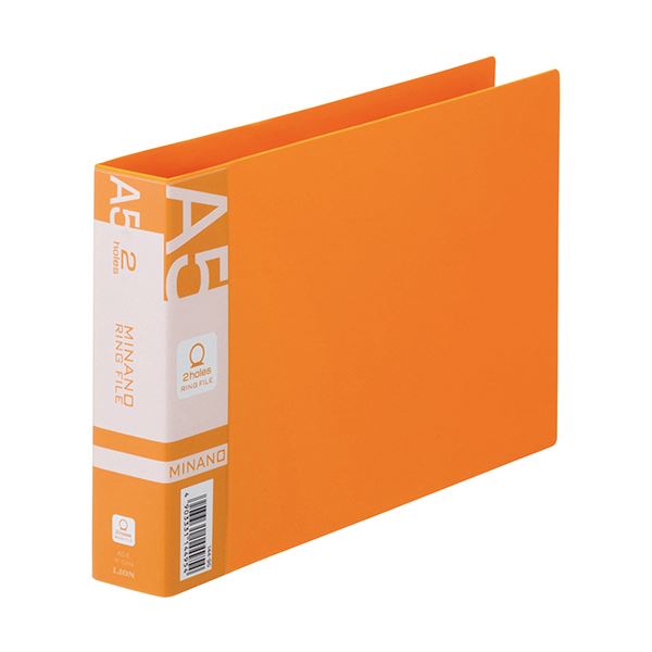 (まとめ) ライオン事務器 リングファイルMINANO(ミナノ) A5ヨコ 2穴 200枚収容 背幅35mm オレンジ RF-226M 1冊 (×30セット) |b04