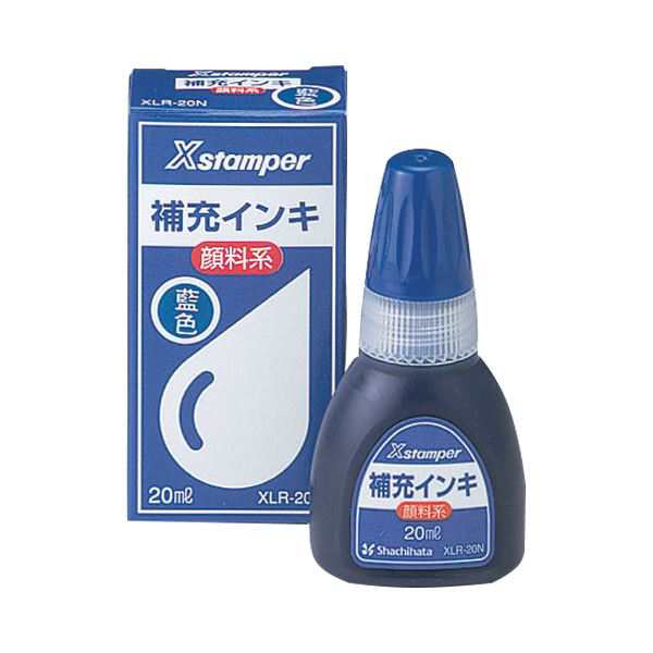 (まとめ) シヤチハタ Xスタンパー 補充インキ 顔料系全般用 20ml 藍色 XLR-20N 1個 (×30セット) |b04