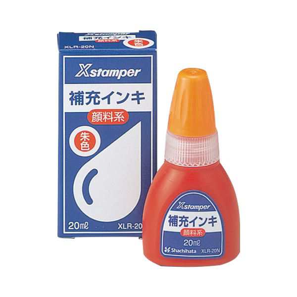 (まとめ) シヤチハタ Xスタンパー 補充インキ 顔料系全般用 20ml 朱色 XLR-20N 1個 (×30セット) |b04