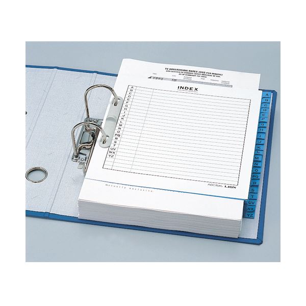 (まとめ) ライオン事務器 ファイル用インデックスABC見出し 縦221×横215(+12)mm 2穴 22枚組 136-90 1組 (×30セット) |b04