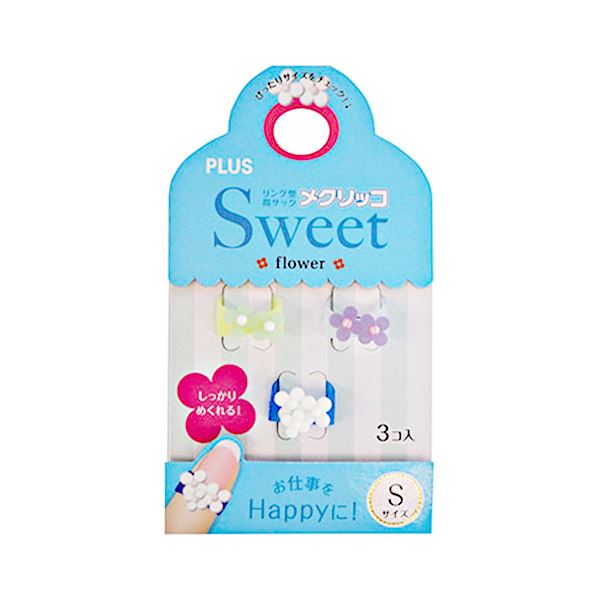 (まとめ) プラス メクリッコ Sweetフラワー1 S ライム・パープル・ホワイト KM-301SB-3 1袋（3個：各色1個） (×50セット) |b04の通販は