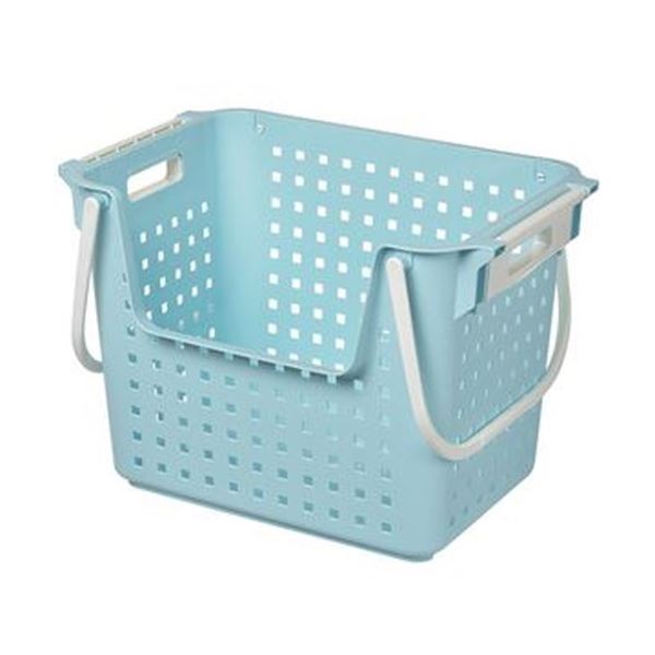 （まとめ）ヒマラヤ化学 積重ねワイドバスケット ブルー 1個(×10セット) |b04の通販は