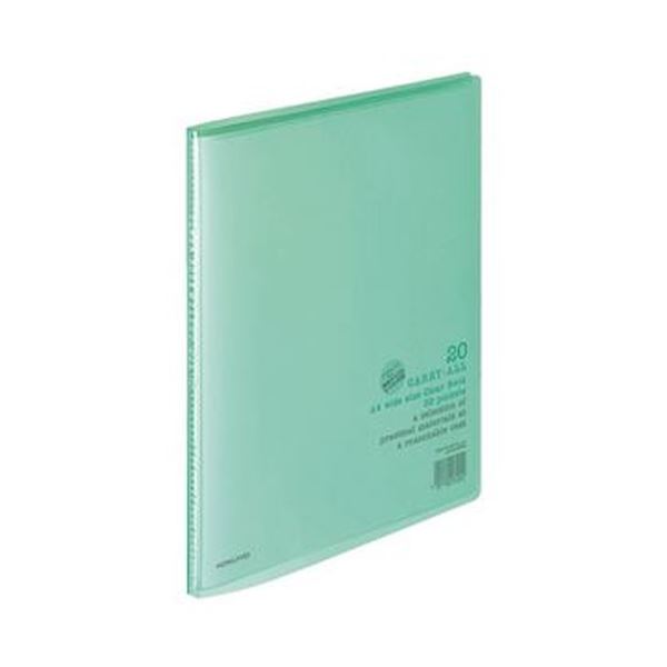 （まとめ）コクヨ クリヤーブック（キャリーオール）固定式 A4ワイド 20ポケット 背幅11mm 緑 ラ-3G 1セット（10冊）(×3セット) |b04