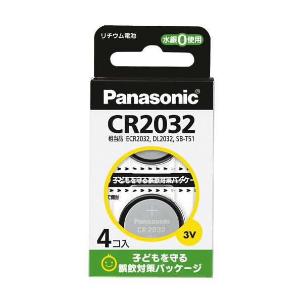 （まとめ）パナソニック コイン形リチウム電池 3V CR-2032/4H 1パック（4個） (×5セット) |b04の通販は