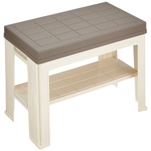 (9個セット) 玄関ベンチチェア/シューズラック (ブラウン) 幅45.5cm 収納付き 日本製 |b04の通販は