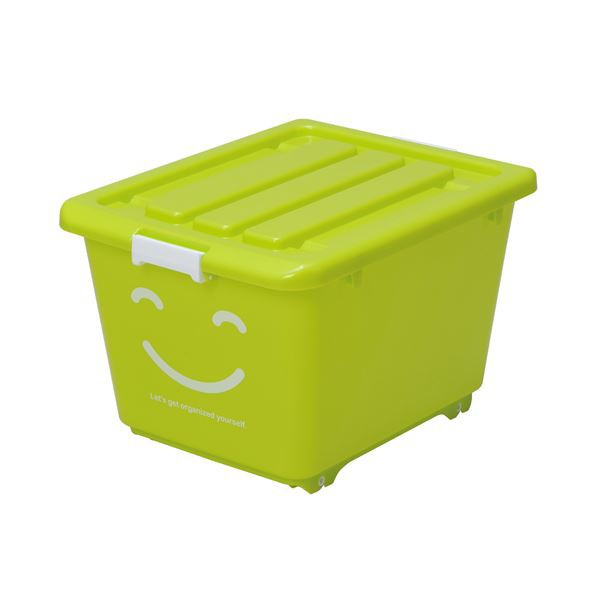 (まとめ) ハッピーケース/収納ケース (グリーン ショート) 幅39cm ロック機能・キャスター付き お子様用 (×10個セット) |b04の通販は