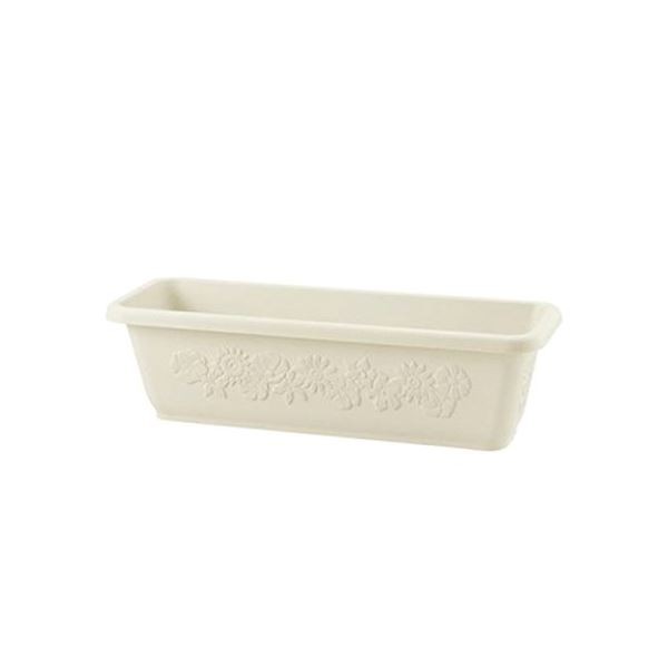 (まとめ) 角型 プランター/植木鉢 (アイボリー 55型) 軽量 止水栓付き ガーデニング用品 園芸 (×24個セット) |b04の通販は