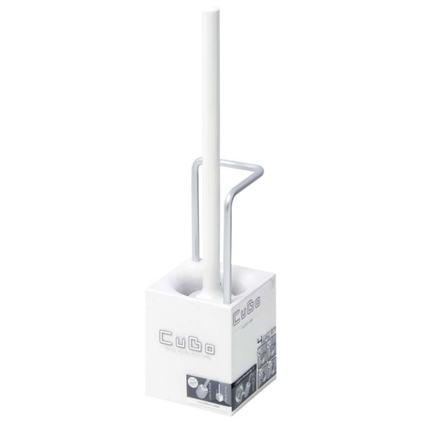 トイレブラシセット/トイレ掃除用品 (ホワイト 20個セット) 9×9×25cm ケース付き キューボ (お手洗い レストルーム) |b04の通販は