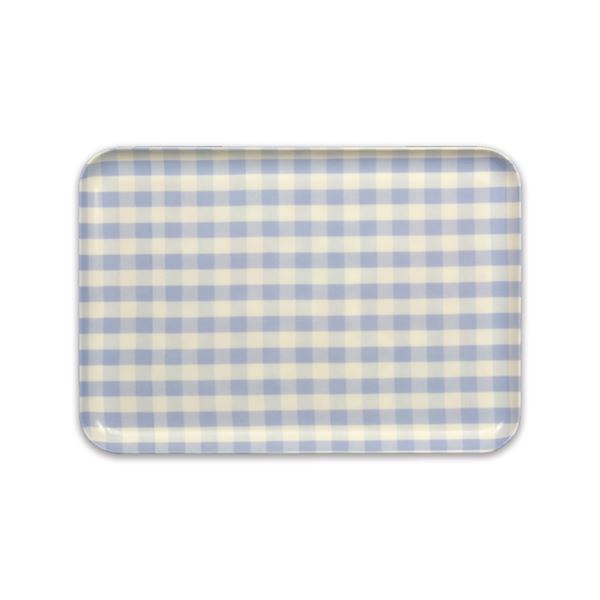 (40個セット) お盆 トレー 約幅330mm M ブルー チェック柄 食洗機可 STミルキートレー キッチン ダイニング ランチョントレー |b04の通販は 30,271円