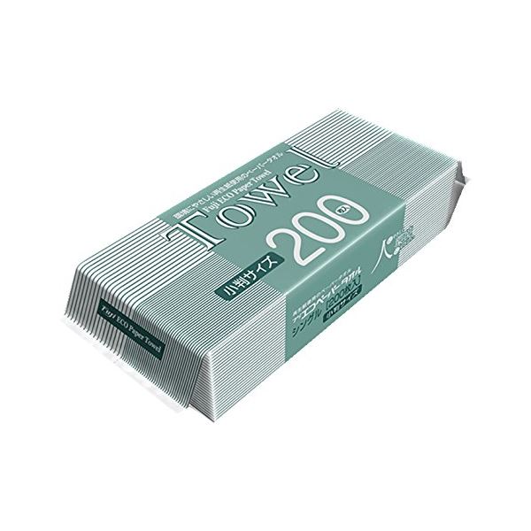 業務用 再生紙エコペーパータオル (小判サイズ 200枚入) 1枚あたりサイズ約170×220mm 清掃用 掃除用 (40個セット) |b04の通販は 5,945円